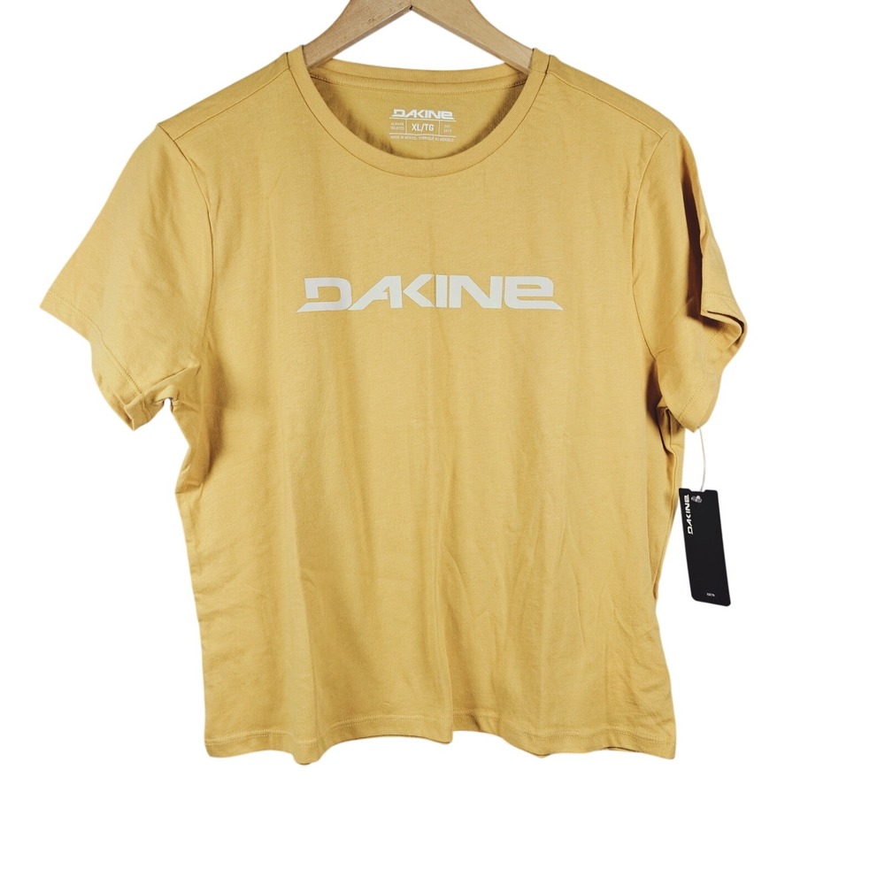 DAKINE‎ Mustard Yellow Logo Graphic T Shirt Women XL TG